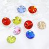 Taladro redondo de cristal Dongzhou para coser a mano, con fondo plano y doble agujero, K9, con hebilla plana, para accesorios de ropa y vestidos de novia.