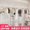 Estante de Exhibición de Ropa de Acero Inoxidable Tienda de Ropa para Mujer Ropa Colgante Lateral Estante de Exhibición de Pared Colgadores de Piso a Techo para Ropa Infantil