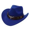 Sombrero Guoluo Xizang estilo Xizang sombrero de vaquero occidental accesorios cabeza de vaca sombrero de fieltro estilo étnico sombreros para hombres y mujeres