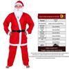 Natal Traje de Natal Extra Grande 5 peças Papai Noel Roupas Adereços Não Tecido Adulto Traje Performance