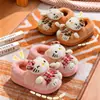 Botines de Invierno para Niños con Soporte de Talón y Zapatos de Algodón para Niñas, Cálidos, Con Felpa Adicional, Peludos, Para Casa, Padre-Hijo, Lindos, Antideslizantes, Botines de Bebé con Soporte de Talón y Zapatos de Algodón