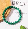 Pulsera de Malaquita Escarchada de 8 mm Venta Caliente Transfronteriza Europea y Americana Pulsera de Piedra Natural con Cuentas Pulsera para Pareja Cuentas de Buda