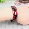 Pulsera de Jade Xiuyu Pulsera de Jade Flor de Durazno Pulsera de Jade Ancha Engrosada Pulsera de Jade para Mujer