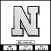 Toalha Letra N Bordada Preto e Branco Chenille Outono e Inverno Jaqueta de Uniforme de Baseball Patch Bordado Fabricante da Fonte do Patch Estoque Disponível