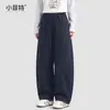 Calça infantil Little Fit 2026 outono novo calça de algodão casual para crianças maiores calça de perna curva da moda calça longa infantil
