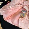 Top Infantil para Niña de Primavera y Otoño Estilo Chino Antiguo Retro Étnico Occidental Cuello Cuello de Tela Figura de Dragón Cárdigan