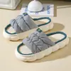 Pantuflas de Punta Abierta al por Mayor Precio Especial Pantuflas de Algodón Lino para el Hogar para Mujeres Antideslizantes de Interior Suela Gruesa Primavera y Otoño Pantuflas para Todas las Estaciones