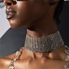 2022 Nova Moda Europeia e Americana Corrente de Pescoço de Strass de Múltiplas Fileiras Distintivo Boêmio Brilhante Colar Exagerado Joias Mais Vendidas