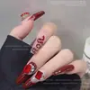 Acessórios de Pedraria para Nail Art, Diamantes Empilhados Vermelho Bordô Deslumbrantes, Decorações de Unha Super Brilhantes, Produtos Acabados de Inverno, Vermelho de Ano Novo