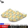 E-commerce Transfronteiriço Pessoa Preguiçosa Faixa de Cabeça Chinelos de Pelúcia Curta Estampa de Futebol Chinelos de Algodão para Casa Slip-on Solado Macio Chinelos Quentes