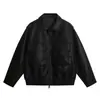 Yidao Vintage 2026 Outono Novo Estilo Malandro Retro Americano Jaqueta de Trabalho com Bolso Grande Gola Lapela Couro PU Roupas para Motociclista