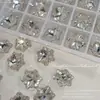 Decoraciones para Uñas K9 Copo de Nieve, Diamantes de Imitación Brillantes de Copo de Nieve de Alta Calidad, Diamantes de Imitación Irregulares de Punta Inferior, Popular Sensación de Internet, Diamantes de Imitación Blancos Champagne para Uñas