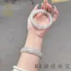 Estilo Mismo Xiaohongshu Pulsera de Jade Hetian Natural Hilo de Oro Pintura a Tinta de Jade Pulsera de Concubina Imperial Pulsera de Mejor Amiga Venta Directa de Fábrica