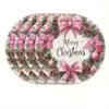 Los manteles individuales navideños más vendidos de Temu, manteles redondos decorados con muñecos de nieve navideños, tapetes de mesa de vinilo impresos no impermeables