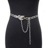 Nueva cadena de cintura de metal con decoración de hojas para mujer, cinturón de mujer con decoración a juego a la moda, disponible al por mayor