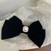 Pinza para el pelo con lazo de terciopelo francés, accesorio para el pelo con pinza de resorte simple, estilo cibernético, con fragancia pequeña y de alta gama.