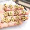 Luxo Leve Aço Inoxidável Flor Dourada Girassol Flor de Cerejeira Trevo de Quatro Folhas Pingente DIY Colar Pulseira Acessórios de Joias