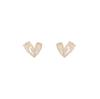 Aretes Casuales de Corazón Corazón Pequeños de Moda Plata Esterlina 925 Aretes de Alta Gama Diseño de Doble Capa para Mujer Aretes de Zirconia Agujas de Plata