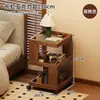 Mesa de cabeceira retrô em madeira maciça estilo vintage, mesa lateral para sofá de sala de estar estilo americano, prateleira de armazenamento, organizador móvel para quarto