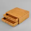 Caixa de Chá Pu'Er com Bandeja de Chá, Suporte para Chá Pu'Er, Porta Bolos de Chá, Bandeja Aquecedora de Chá, Caixa de Armazenamento de Folhas de Chá, Estilo Gaveta de Bambu