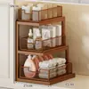 Estante de almacenamiento debajo del mueble del baño, estante multicapa multifuncional para el baño, caja de almacenamiento multicapa extraíble debajo del lavabo