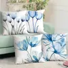 Funda de Almohada Transparente de Tulipán Azul de Venta Caliente de Amazon Transfronteriza para Oficina y Dormitorio