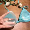 Almohadilla de Pecho Inserto para Mujer Push-Up Ropa Interior Silicona Engrosada Vestido Traje de Baño Pecho Pequeño Impermeable Deportivo Transparente Almohadilla para Sujetador