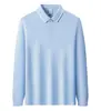 Camisa polo clásica de manga larga a rayas, de ajuste ceñido y alta elasticidad para hombre, adecuada para ropa de trabajo, se puede imprimir o bordar