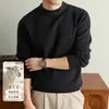 Suéter Grueso de Punto con Mezcla de Lana Antibacteriana de 600 g para Hombre, Cuello Alto, Cuello Redondo, Suéter de Invierno, Ropa de Hombre Estilo Old Money
