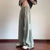 Pantalones de Seda Helada de Secado Rápido a Rayas para Hombre, Verano, Finos, Holgados, Pierna Ancha, Pantalones Deportivos para Chicos, Pantalones Casuales para Jóvenes