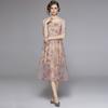 Super Heavy Industry Series Nanyou Xiaoxiang Estilo vestido Malha Bordado Feito à Mão Manga Curta Primavera Celebridade Princesa Vestido