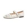 Zapatos Mary Jane calados estilo francés para mujer, nuevos zapatos planos de ballet de verano 2026, zapatos de vestir frescos transpirables y cómodos