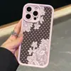 Estilo Girly Gentil Estilo Francês Poá Renda Flor Rosa Maçã 18Promax Capa de Celular Nova Iphone16 Capa Macia