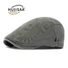 Boné Vintage Forward Lavado para Homens, Boina Retro Bico de Pato, Chapéu de Pintor Estilo Britânico, Boina Estilo Workwear para Mulheres, Tendência