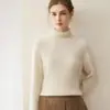 Nuevo Estilo Otoño/Invierno 2026 Suéter de Cuello Alto 100% Cachemira Pura para Mujer, Camisa Base de Punto Grueso de Canalé Holgada
