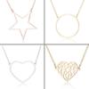 Collar de amor con colgante de corazón de acero inoxidable, colgante de estrella hueca de cinco puntas, cadena de joyería de acero inoxidable al por mayor