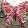 Decoración de ventana de exhibición de flores artificiales de mariposa gigante, soporte de mariposa floral, flor decorativa para accesorios de fotos y exhibición
