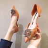 Zapatos de Tacón Alto Elegantes con Pedrería 2025, Zapatos de Salón, Tacones de Aguja, Estilo Pequeño Fragante, Deseo Puro, Estilo Nuevo, Estilo Hermana Real, Primavera y Verano