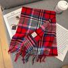 Lã australiana xadrez clássico simples inverno franja cachecol quente feminino cachecol britânico estilo estudante ins