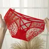 Sexy Bragas Rojas de Encaje para Mujeres en su Año Zodiacal 2026 Nuevo Modelo Año del Caballo de Tiro Bajo con Tira de Mariposa Hueca para Mujeres