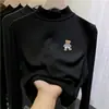 Camiseta interior térmica para niña de otoño e invierno, elegante y dulce, estilo coreano, de manga larga, interior cepillado para niñas pequeñas