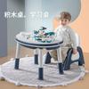 Mesa Multifuncional de Bloques de Construcción para Niños de Dibujos Animados, Esquina Elegante, Color de Moda, para Aprender a Comer y Jugar, Mesa de Doble Cara