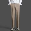 Primavera y Otoño Nuevos Pantalones de Traje Casuales Diarios Holgados de Pierna Recta Estilo Coreano para Hombre Pantalones Slim de Pie Pequeño Británicos Sin Planchado para Hombre