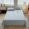 2026 Nuevo Estilo Hilo de Algodón Puro Teñido en Hilo Algodón Lavado Sábana Individual Cuadros Simples Cubre Cama de Algodón Puro Juego de Tres Piezas Ropa de Cama