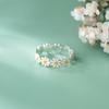 Nalan S925 Anel de Prata Daisy Ins Estilo Coreano Eterno Flor Branca Gota de Goma Jóias J9008