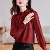 Camisa de Manga Larga con Diseño Estilo Francés para Mujer 2025 Otoño e Invierno Nuevo Estilo Cuello Alto Estilo Occidental Único Camisa Ajustada