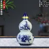 Jingdezhen 1kg 3kg 2.5kg botella de vino de cerámica azul y blanco, botella de vino vacía, jarra de vino para el hogar, tarro de vino sellado