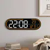 Reloj de Estilo Geométrico Simple, Reloj Decorativo para Sala de Estar y Comedor, Reloj Electrónico LED Multifuncional, Reloj de Dormitorio Gh9009