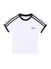 Nueva Camiseta de Verano de Manga Corta con Diseño de Tres Rayas Hombro Derecho Estampado de Lazo Casual Simple Versátil Top Camiseta para Mujer