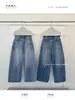 Plataforma T Treze Linhas Primavera Cedo Novos Calças de Cintura Alta Wide Leg com Design Vintage Jeans Comprimento Total 68012